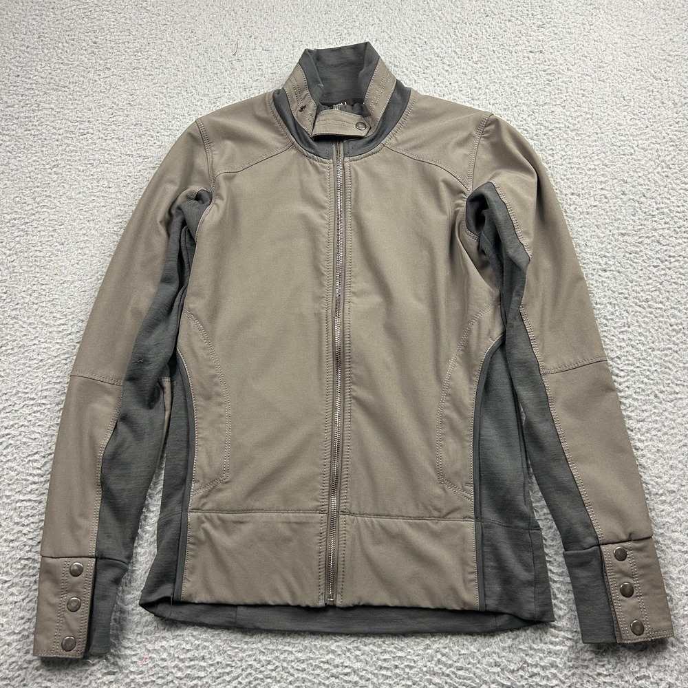 Nau Jacket Womens Medium Brown Gray 100% Merino Wool Full Zip Outdoor